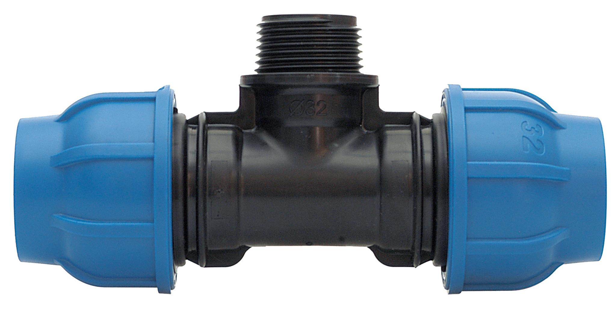 PE-Rohr T-Stück mit AG-Abzweigung